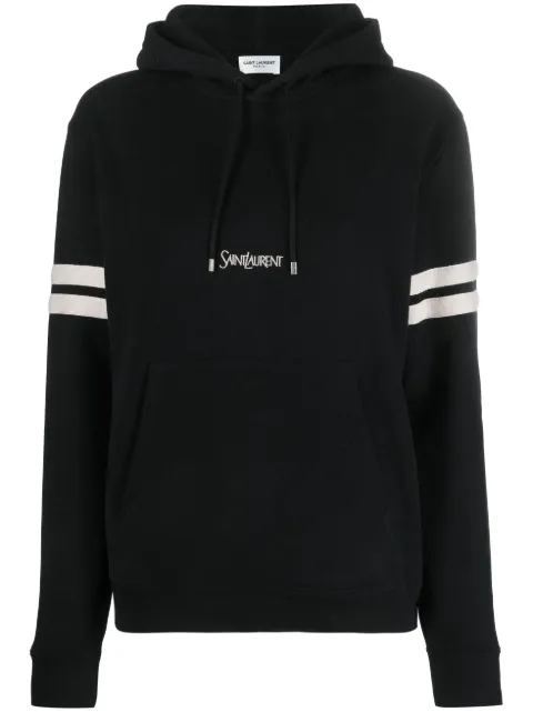 Saint Laurent striped cotton hoodie