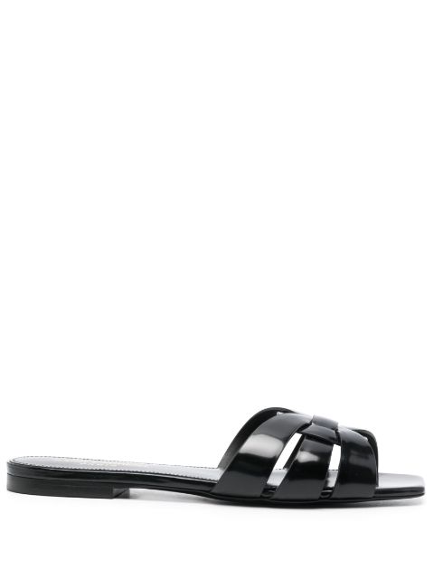 Saint Laurent Tribute leather flat sandals