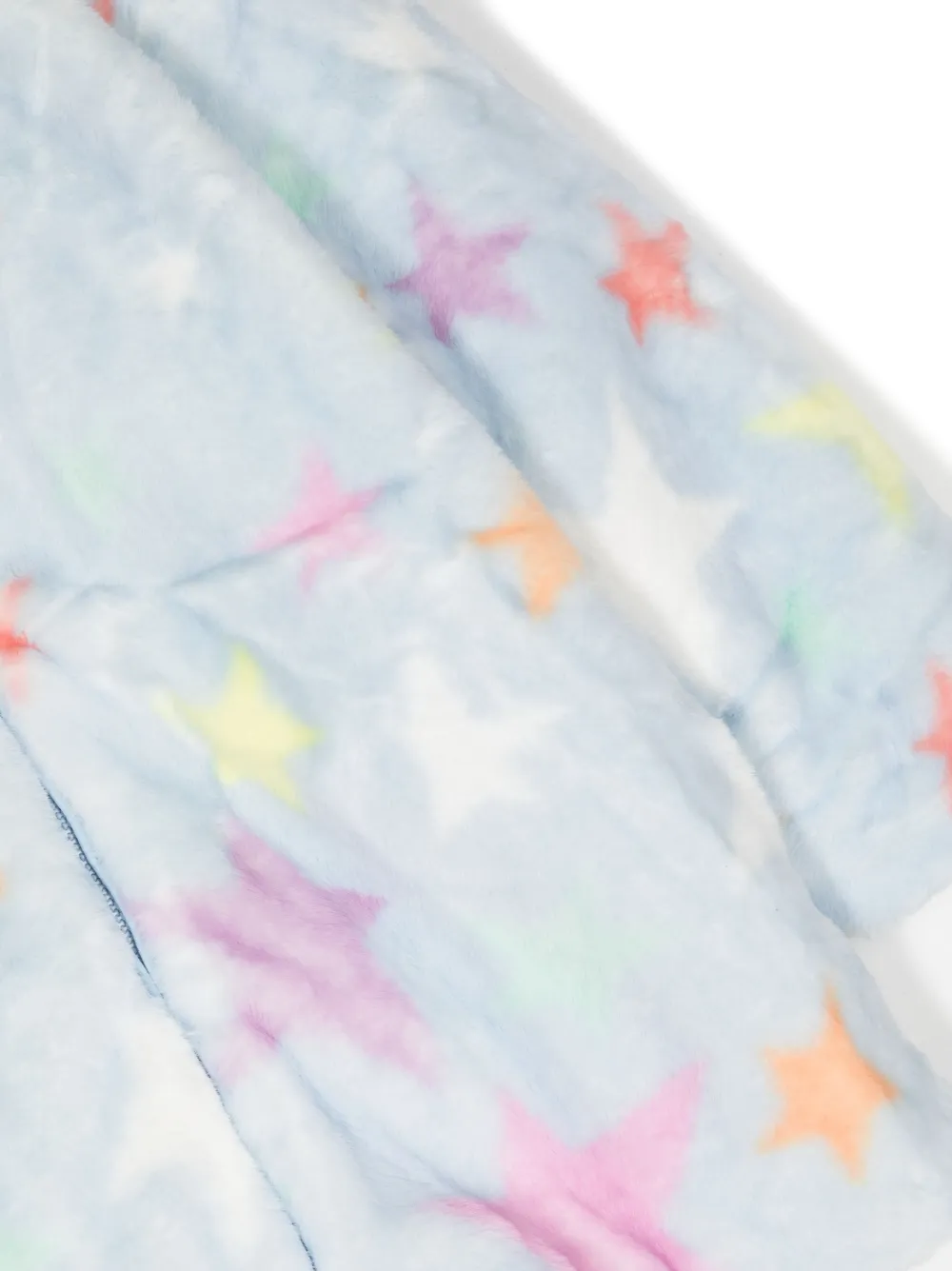 Shop Stella Mccartney Star-print Shearling Jacket In Blue