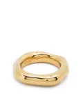 Jil Sander engraved-logo band ring - Gold