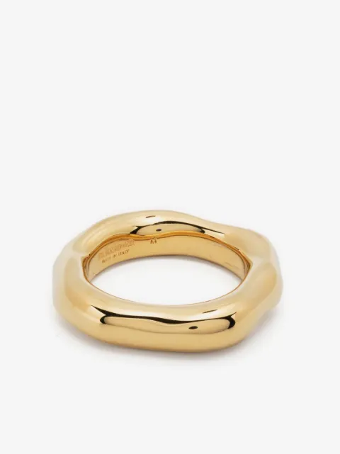Jil Sander engraved-logo band ring
