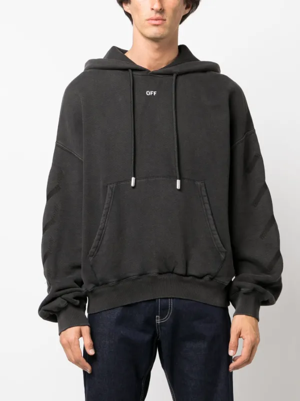 Off-White logo-print Cotton Hoodie - Farfetch