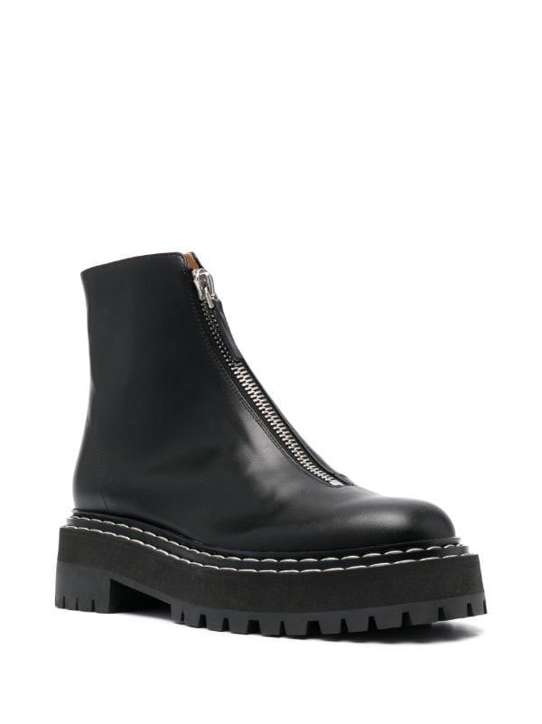 Proenza Schouler zip up lug sole Boots Farfetch