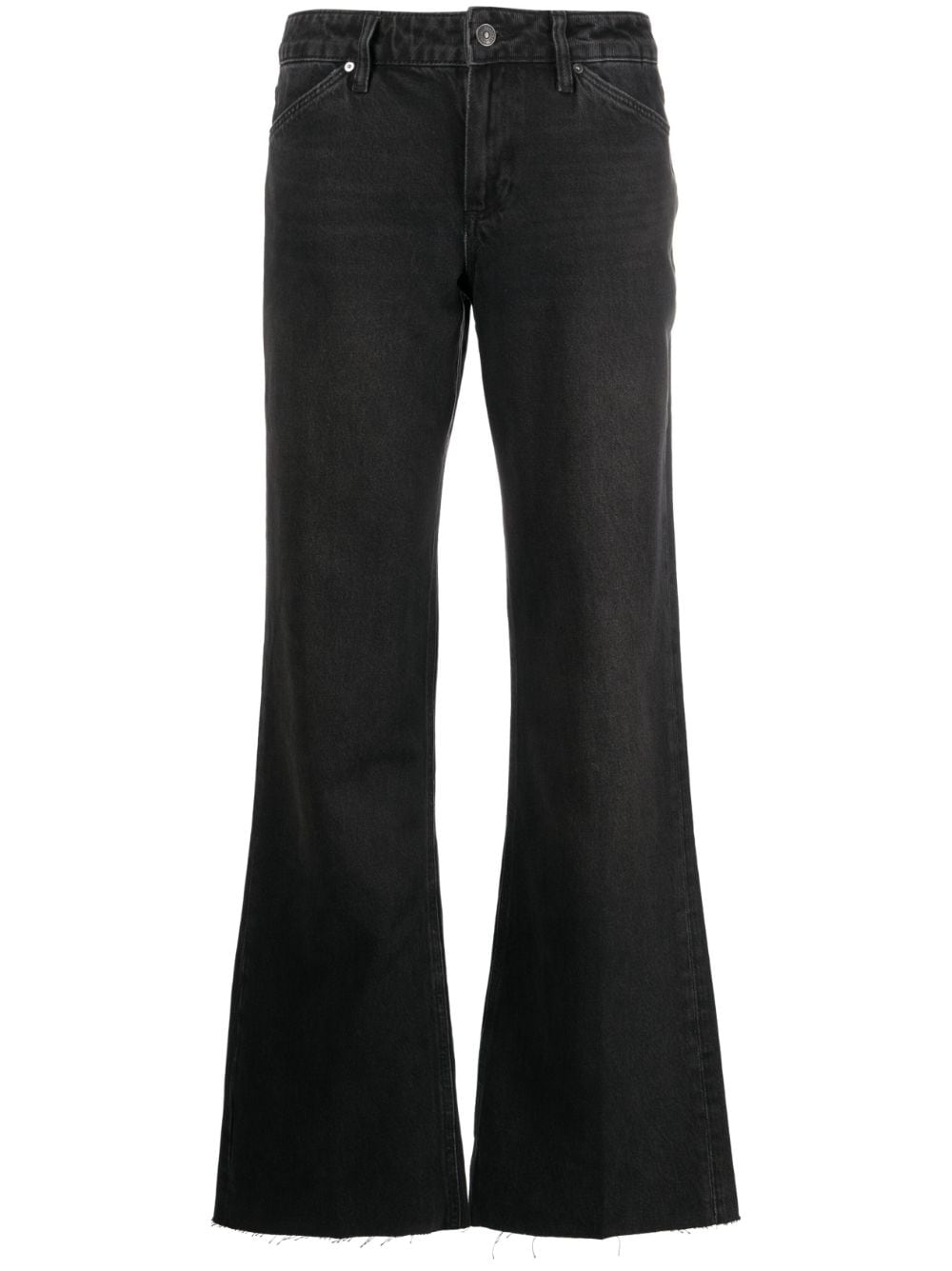 Shop Paige Sonja Distressed Wide-leg Jeans In Black