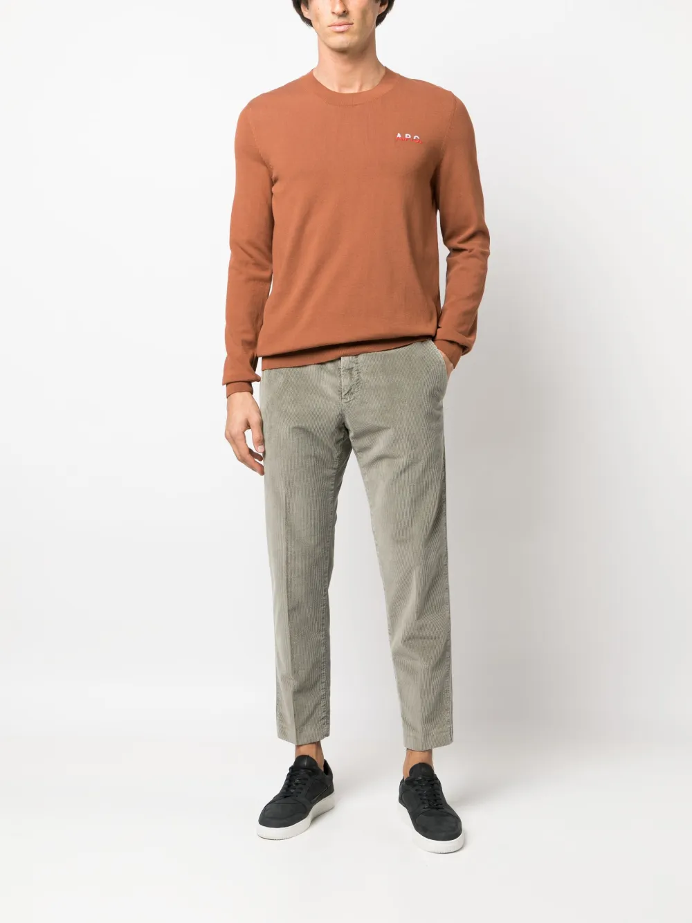 A.P.C. Trui met geborduurd logo - Bruin
