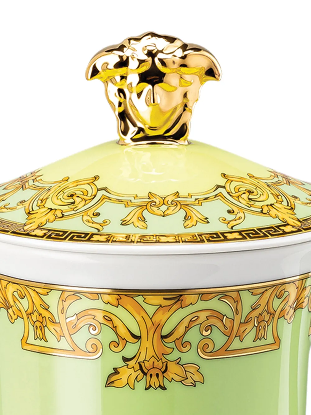 Versace x Rosenthal Green Floralia lidded mug (9.8cm) - Groen