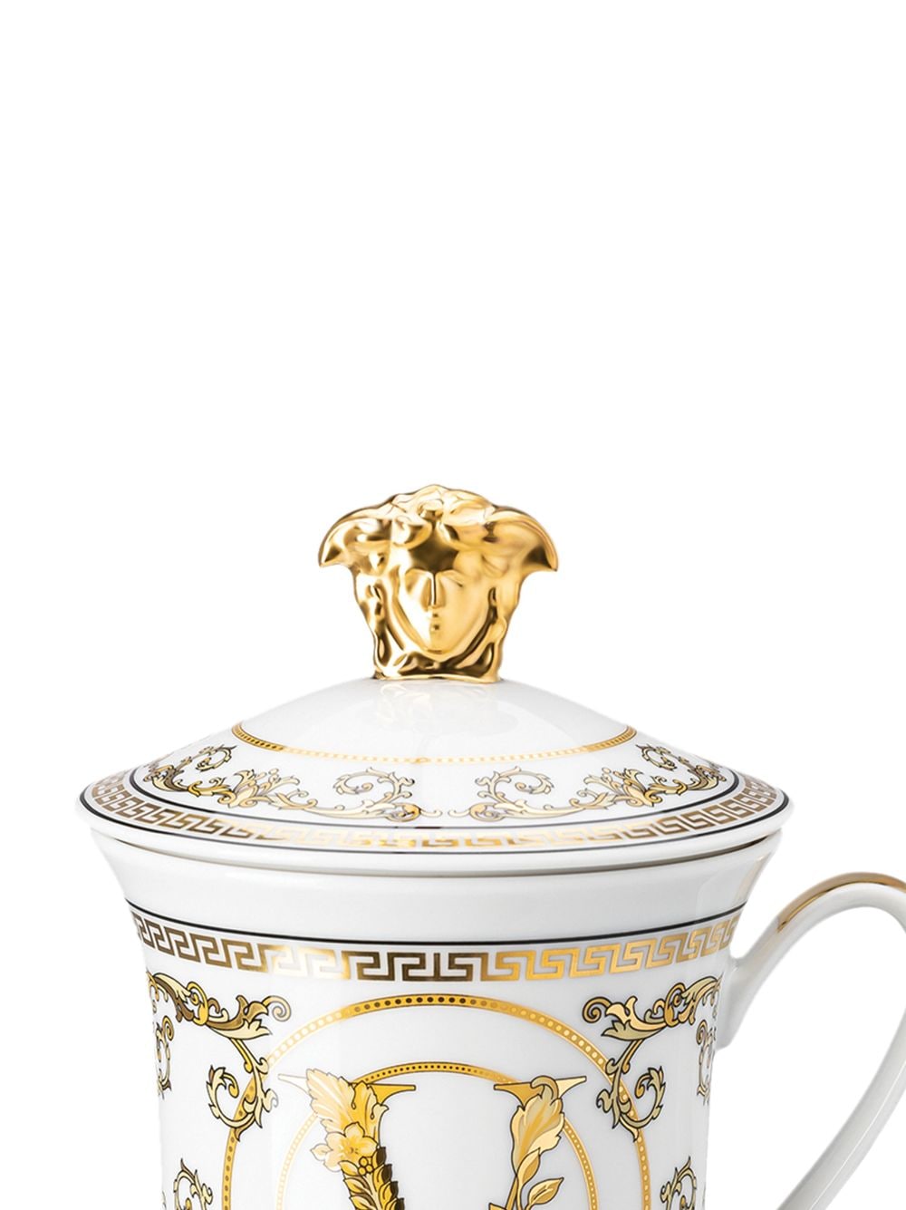 Versace Virtus Gala porcelain lid mug - Beige