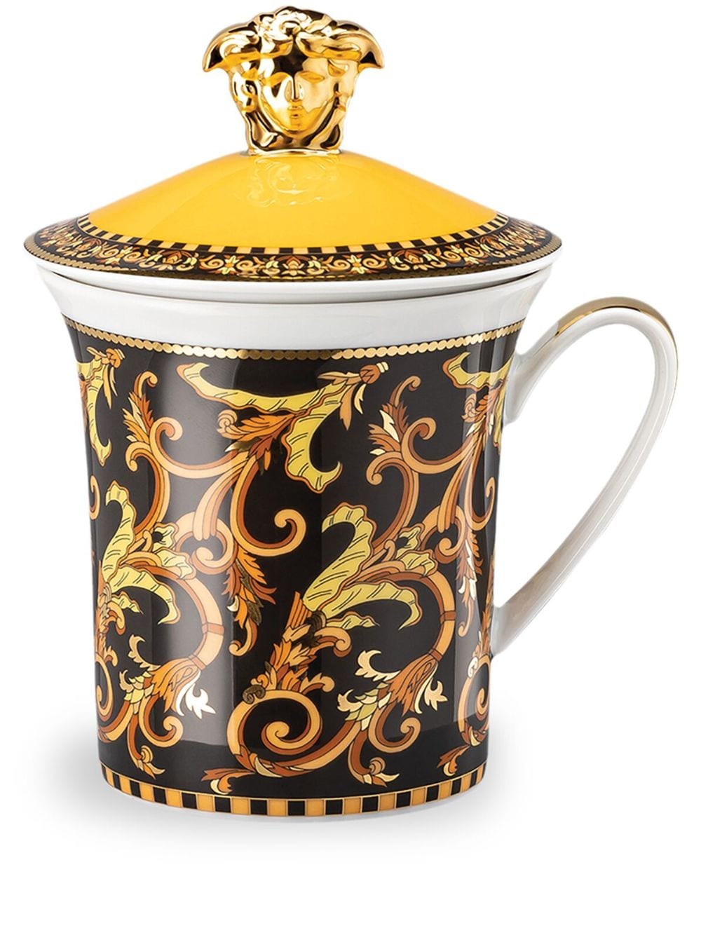 Versace X Rosenthal Barocco Lidded Porcelain Mug (9.8cm) In Mehrfarbig