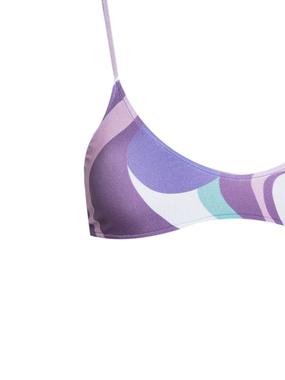 Shop Adriana Degreas Wave-print Strappy Bikini In Purple