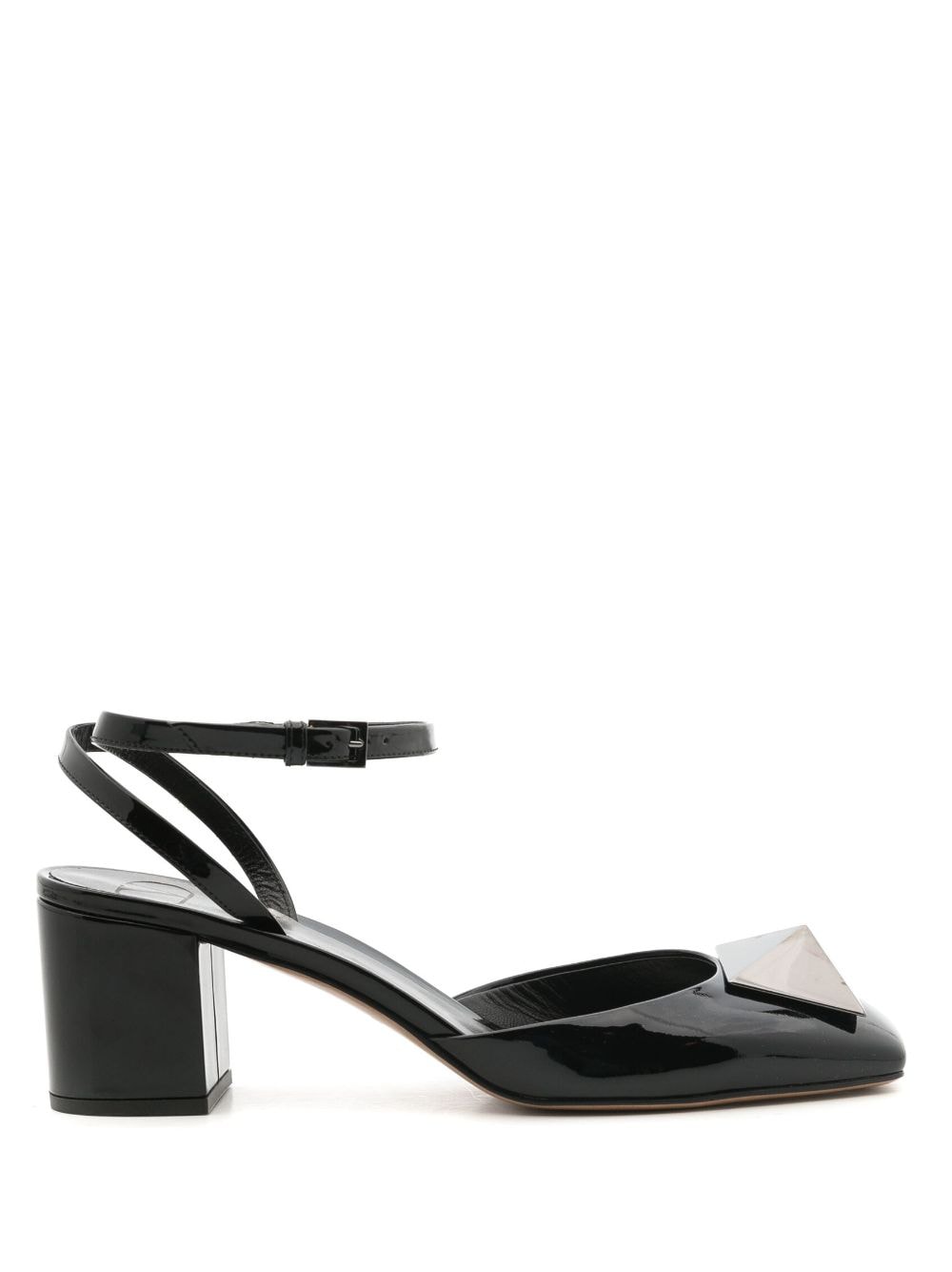 Maxi Stud Patent Leather Slingback Pumps in Black - Valentino Garavani