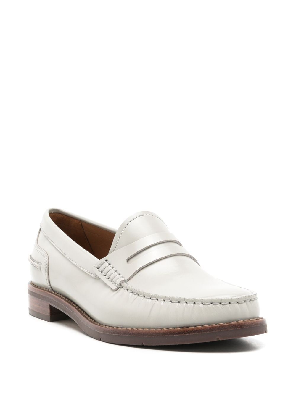 Shop Sarah Chofakian Rive Gauche Leather Loafers In Grey