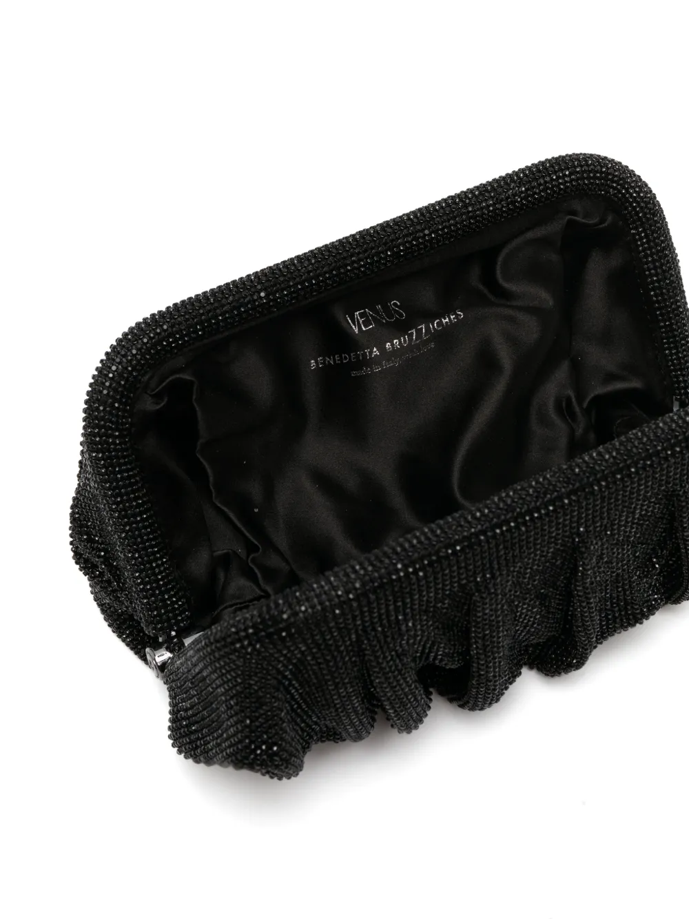 Benedetta Bruzziches Venus Rhinestone-embellished Clutch Bag In Black