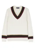 POLO RALPH LAUREN KIDS V-neck cotton jumper - White