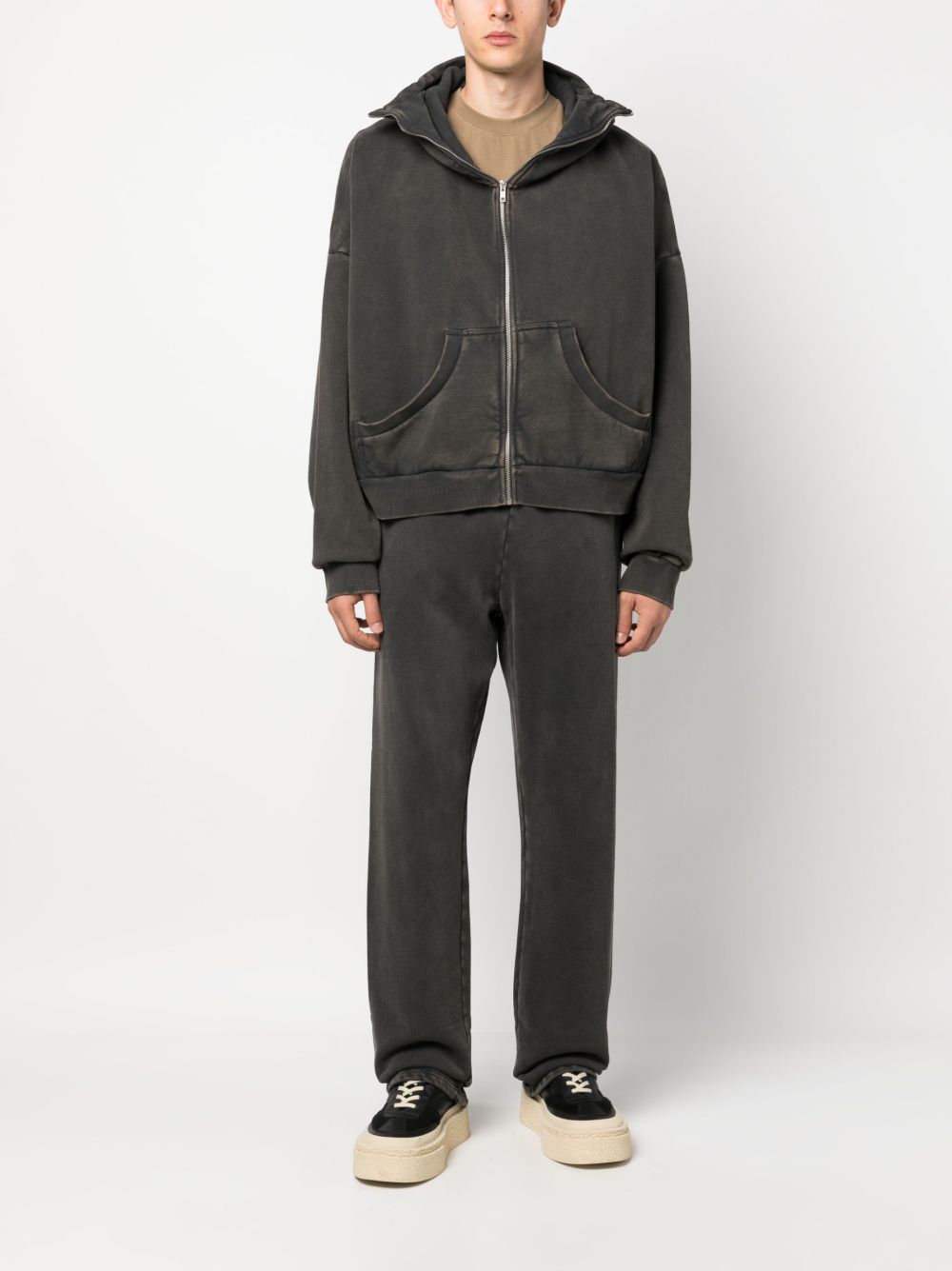 ENTIRE STUDIOS washed high-neck hoodie - Zwart