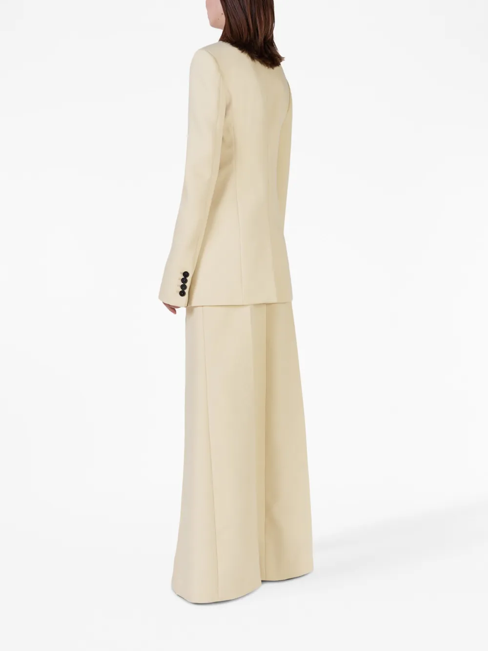 Stella McCartney Blazer met enkele rij knopen Beige