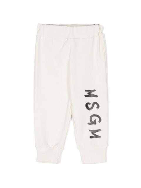 MSGM Kids logo-print jersey track pants