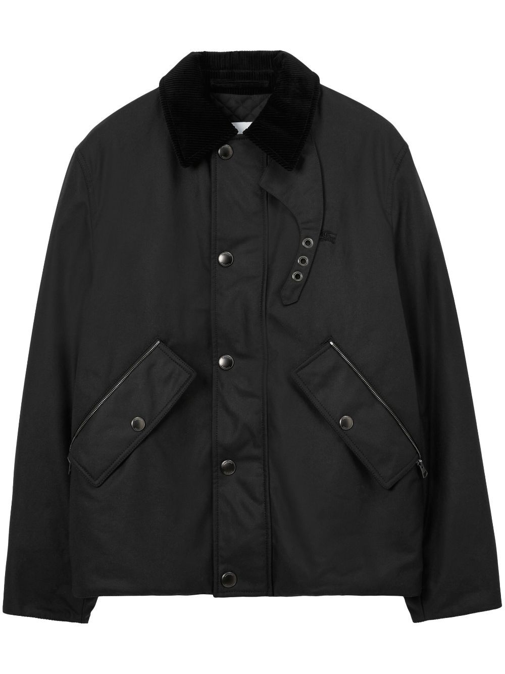 Burberry Ekd Single-breasted Cotton Jacket In Black