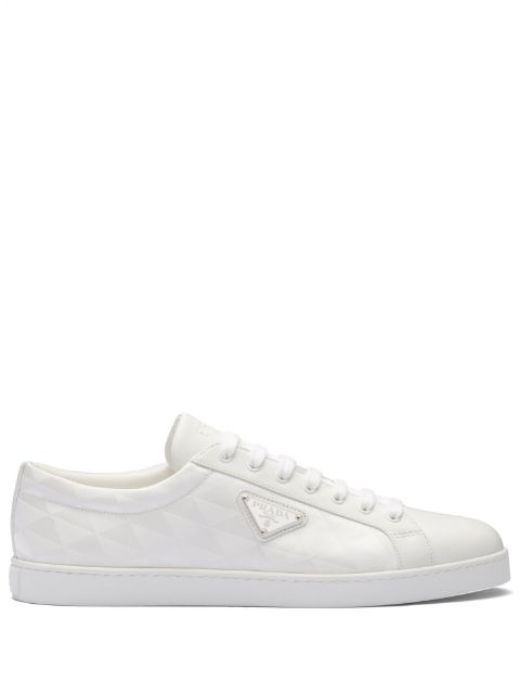 Prada triangle-logo lace-up sneakers