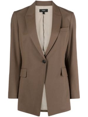 Theory Collarless Crepe Blazer - Farfetch