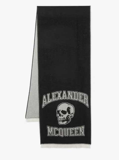 Alexander McQueen intarsia-knit logo wool scarf
