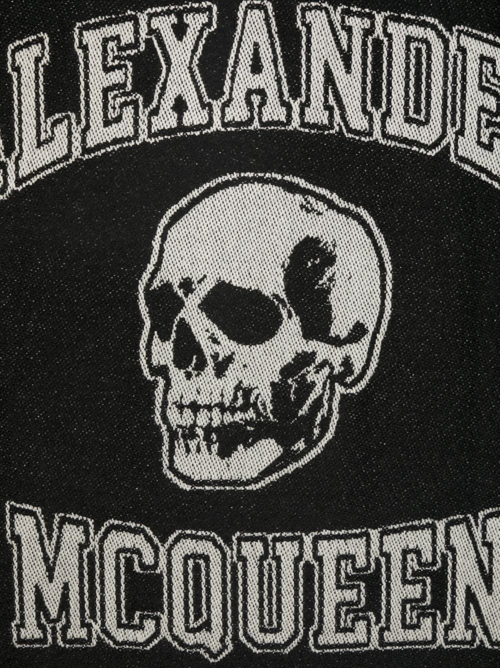Shop Alexander Mcqueen Intarsia-knit Logo Wool Scarf In Black
