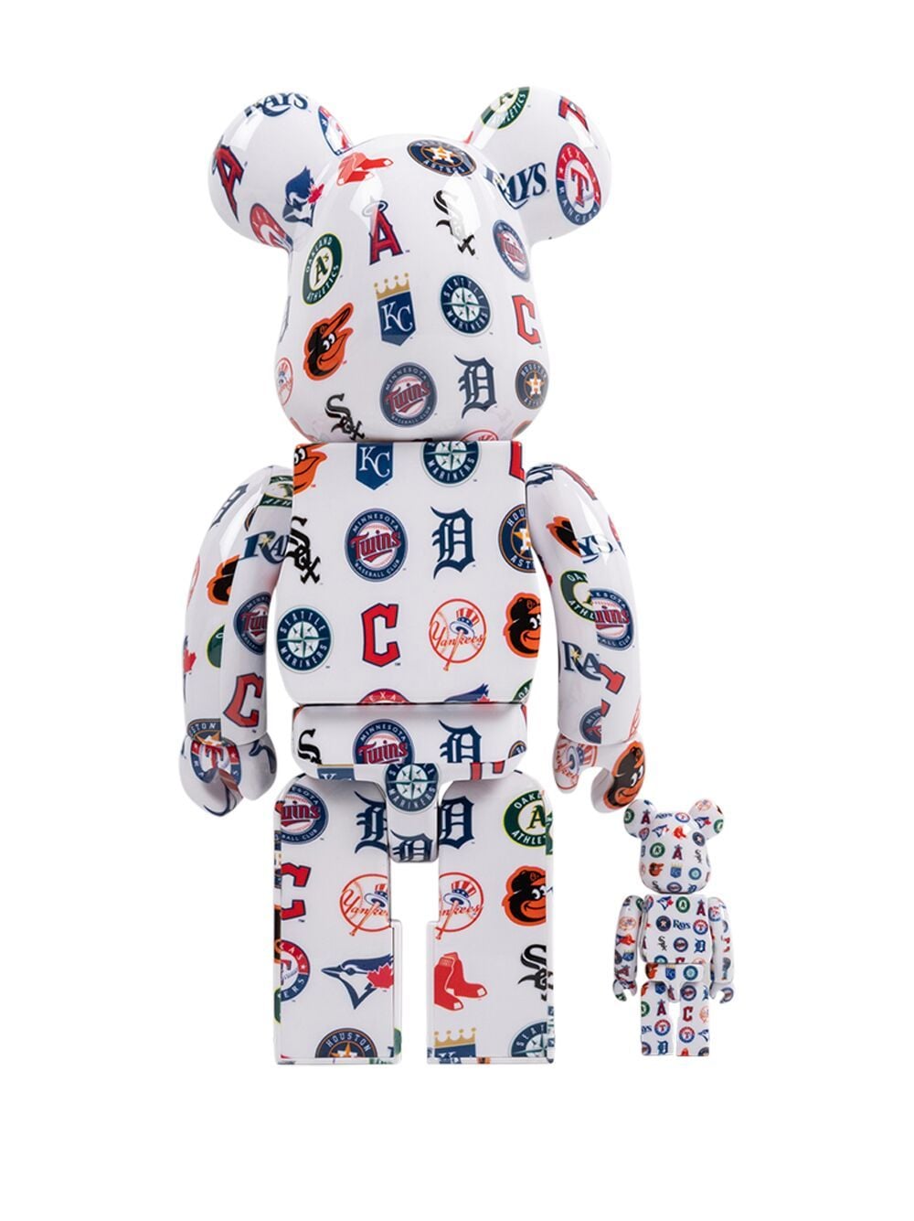 Image 2 of MEDICOM TOY x MLB American League BE@RBRICK 100% and 400% figure set