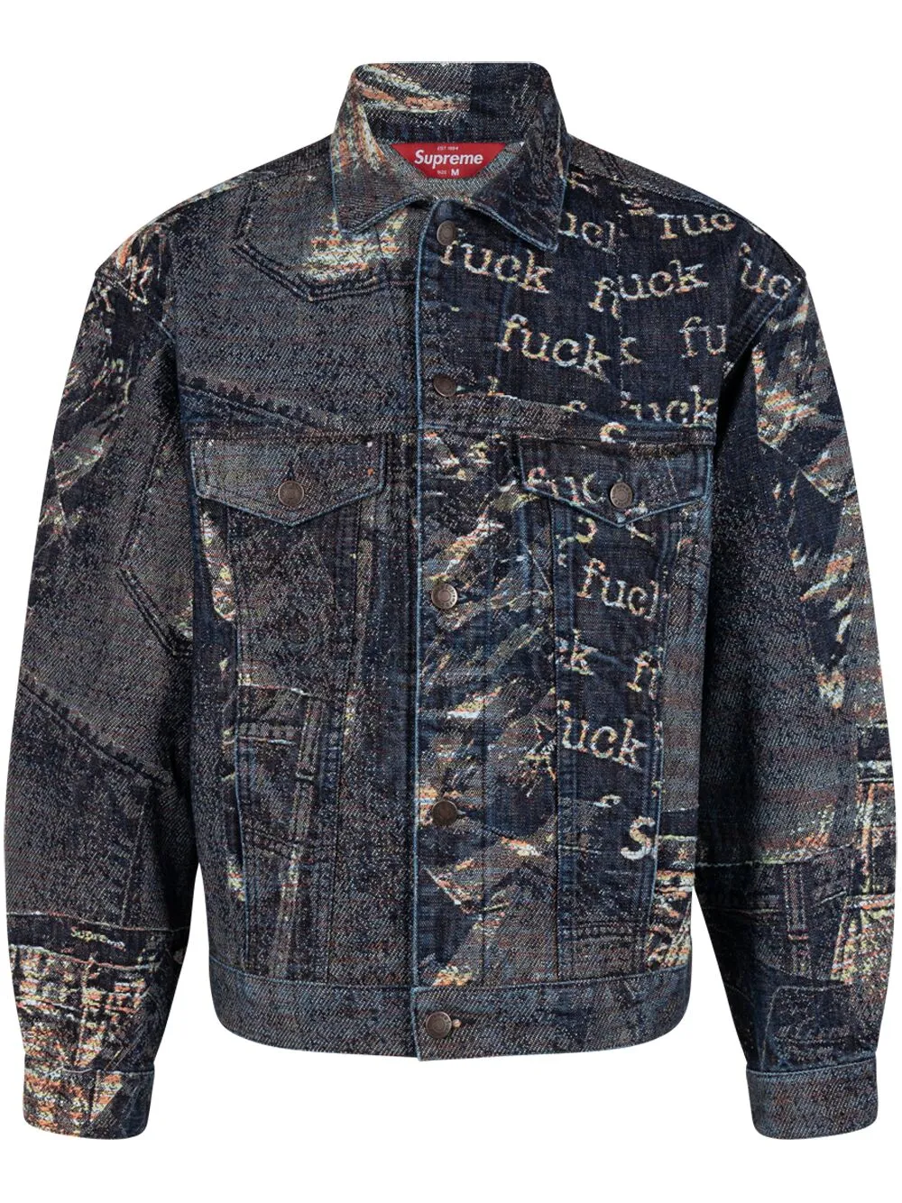 Supreme Archive denim jacquard trucker jacket - Blue