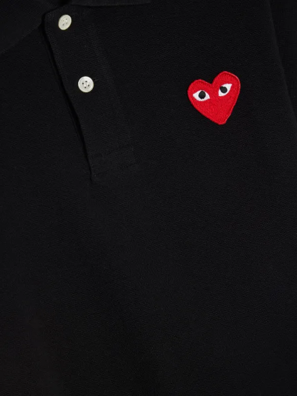 【PLAY COMME des GARCONS】Logo polo shirt Comme Des Garçons Play Embroidered Logo Polo Shirt | Black