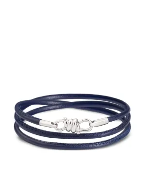 Navy blue hot sale leather bracelet