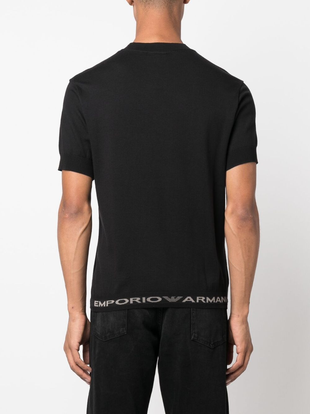 Emporio Armani logo-trim Cotton T-shirt - Farfetch