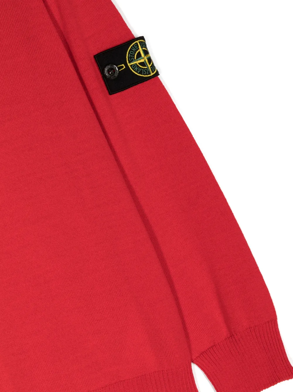 Shop Stone Island Junior Compass-motif Crew-neck Sweatshirt In Red