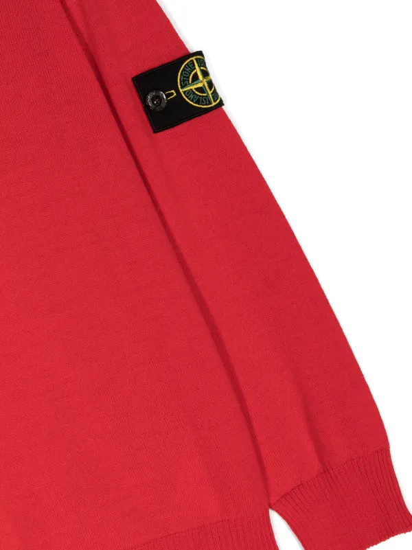 Stone Island Junior Compass-motif crew-neck Sweatshirt Red
