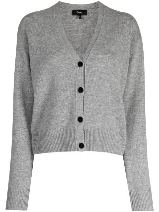 Wool and cashmere cropped cardigan, Theory