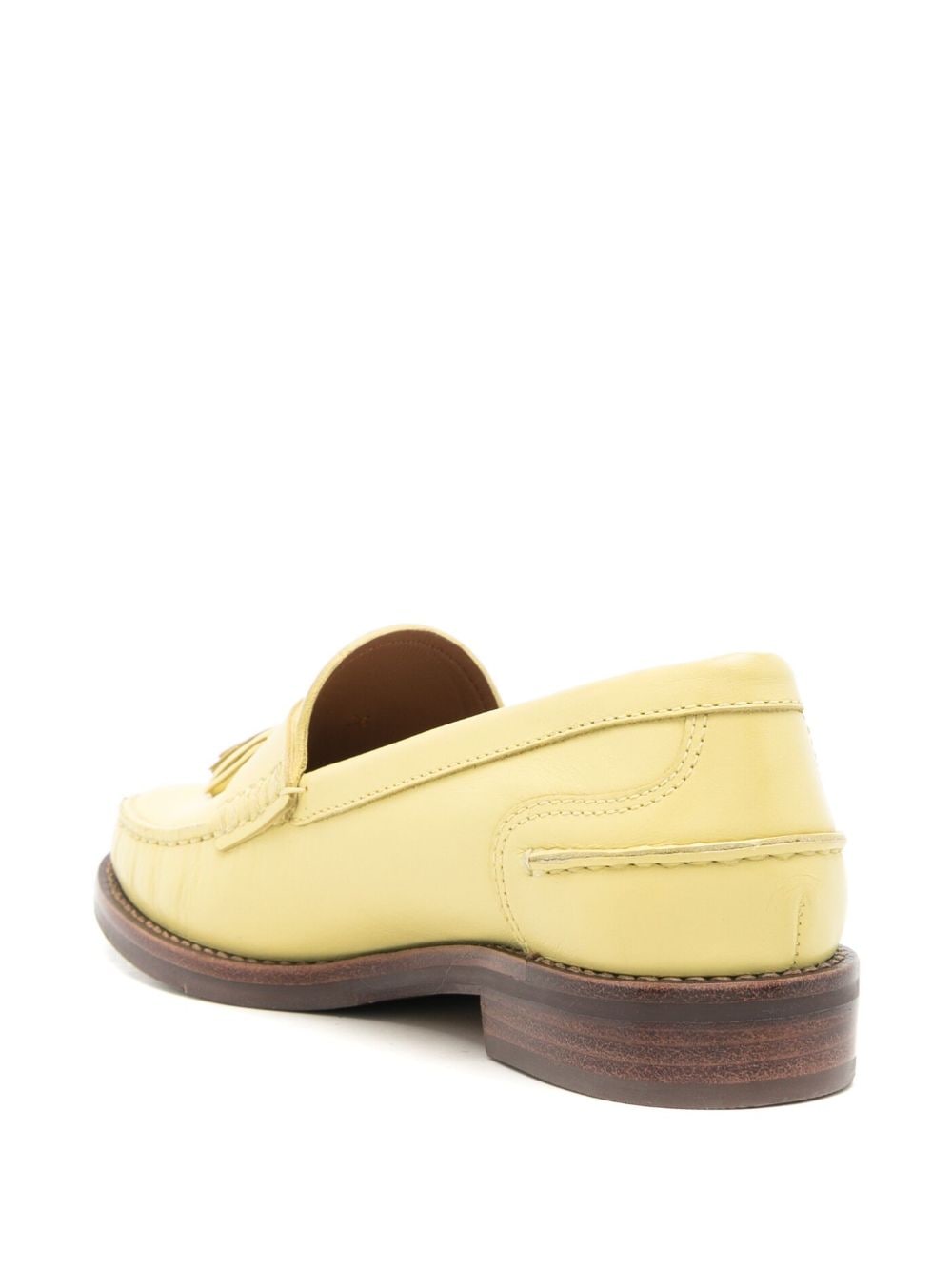 Shop Sarah Chofakian Rive Droit Leather Loafers In Yellow