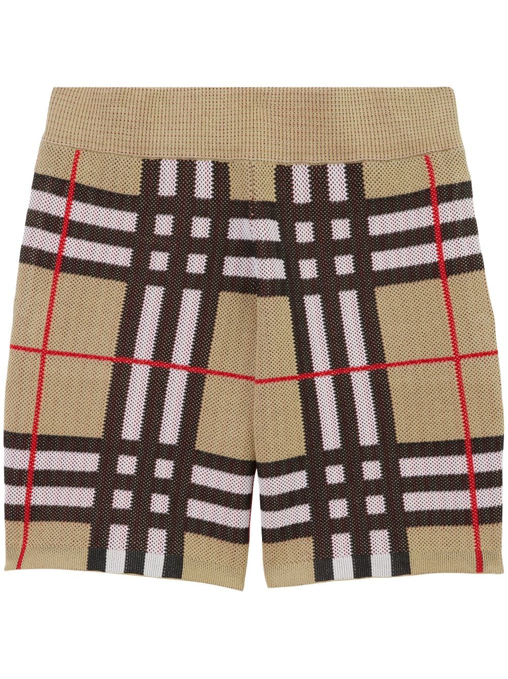 Shop Burberry Check Technical Shorts In Neutrals
