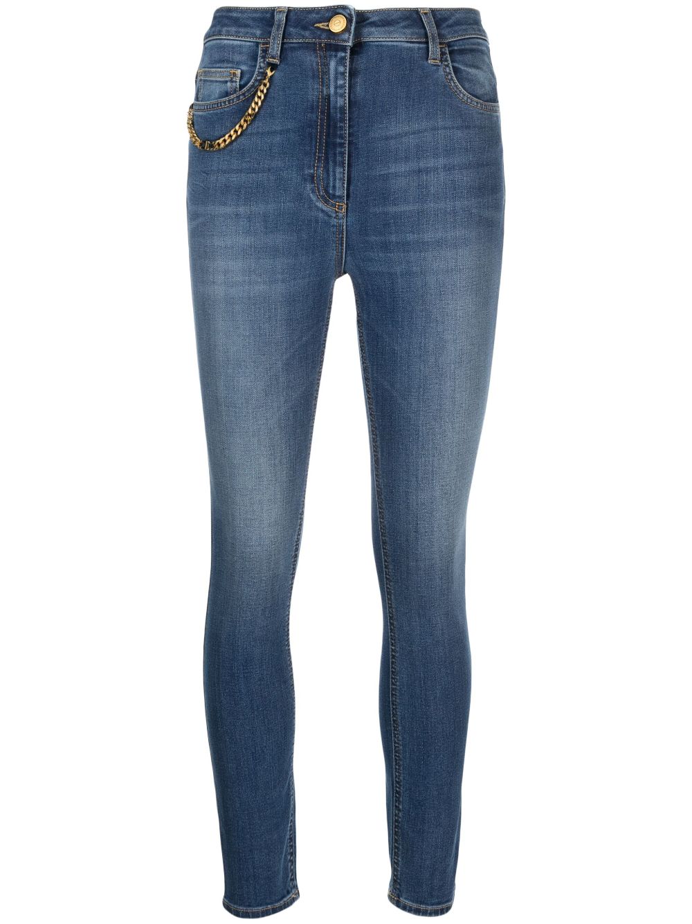 Shop Elisabetta Franchi Mid-rise Skinny-cut Jeans In Blue