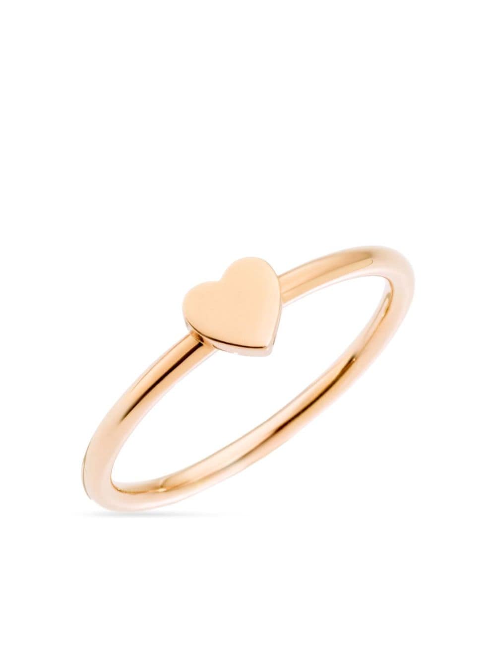 Dodo 9kt Rose Gold Heart Band Ring In Pink