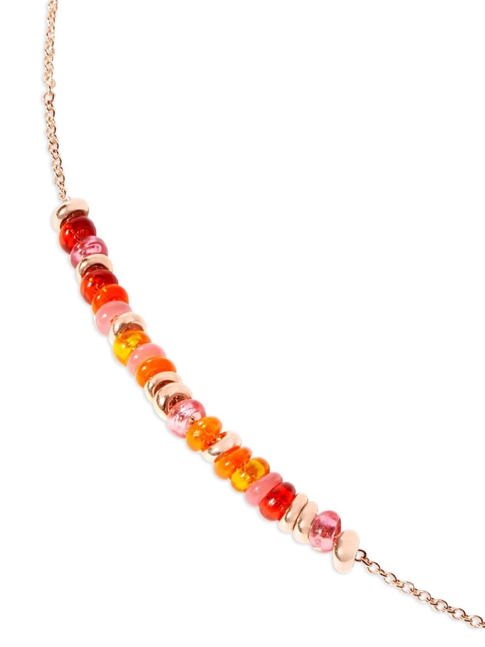 Shop Dodo 18kt Rose Gold-plated Sterling Silver Rondelle Beaded Necklace In Orange