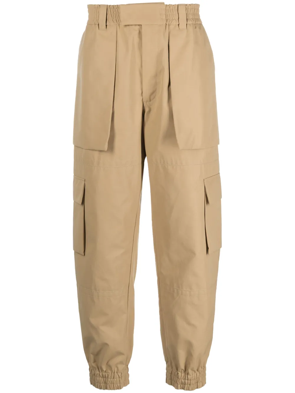 Alexander Mcqueen Cotton Cargo Trousers In Nude