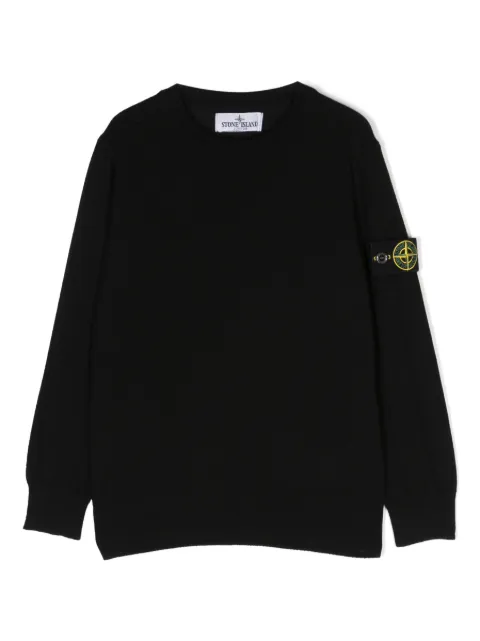 Stone Island Junior Compass-motif crew-neck jumper 