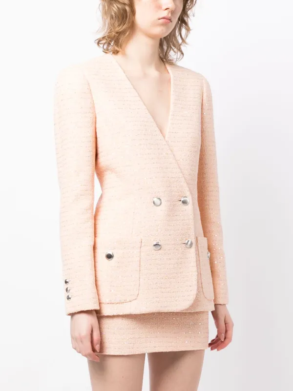 ジャケット ALESSANDRA RICH Light Pink Tweed Blazer LUREX TWEED JACKET – Alessandra Rich