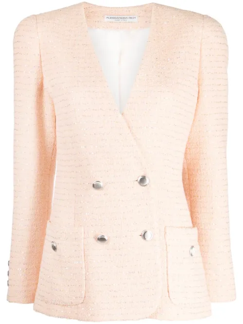 Blazer en tweed à sequins - Alessandra Rich - Modalova