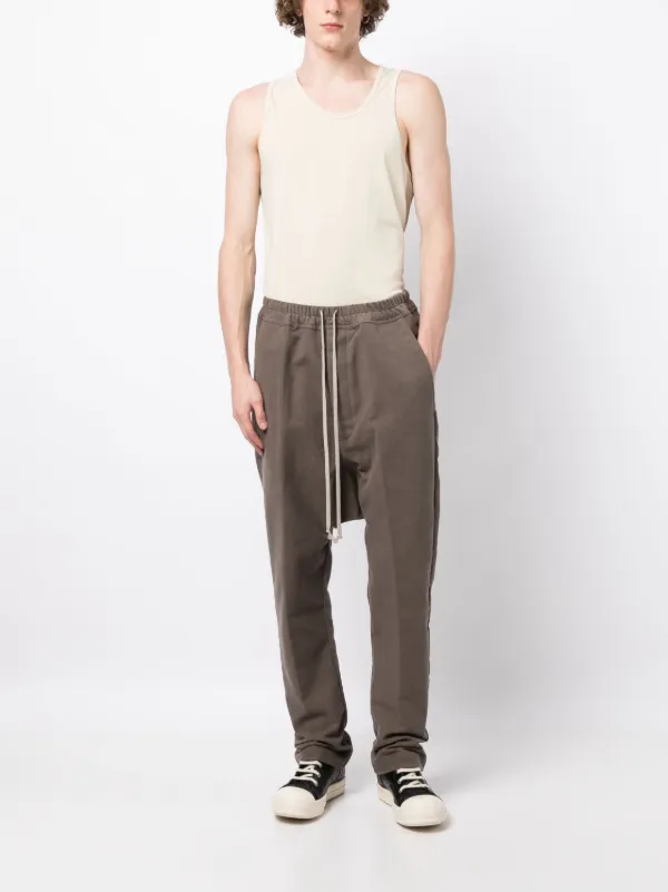 Rick Owens drop-crotch Drawstring Cotton Trousers - Farfetch