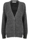 Alessandra Rich bear-intarsia knitted cardigan - Grey