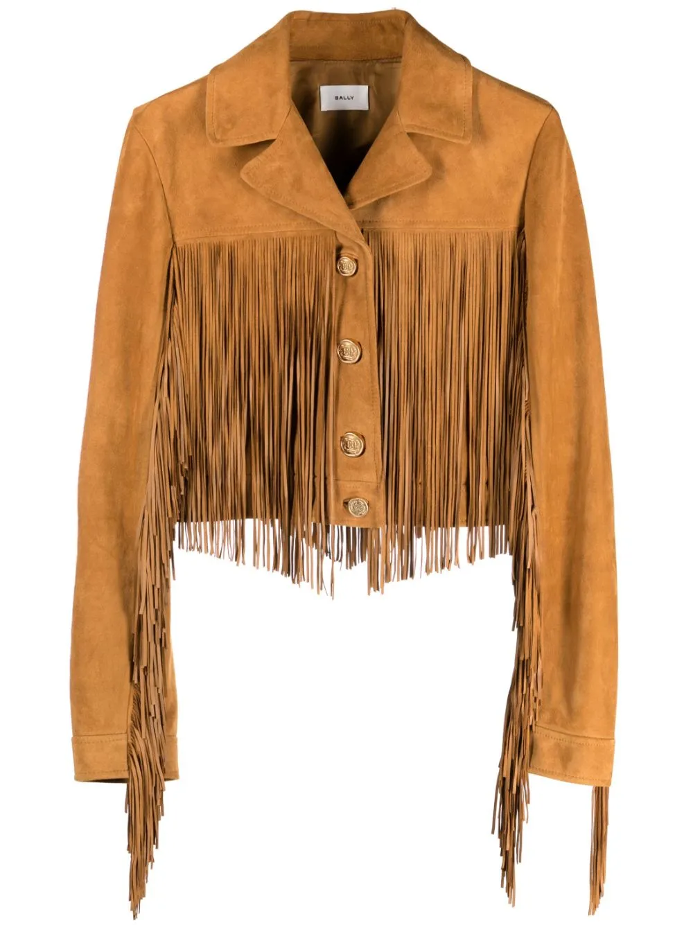 BALLY FRINGED-DETAIL SUEDE JACKET