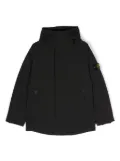 Stone Island Junior Compass-motif feather-down coat - Black