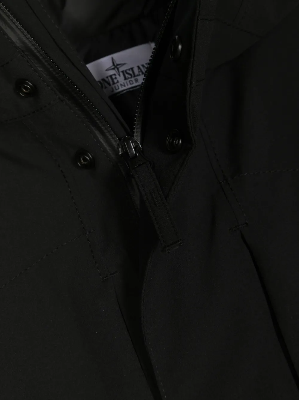 Compass-Motif Feather-Down Coat