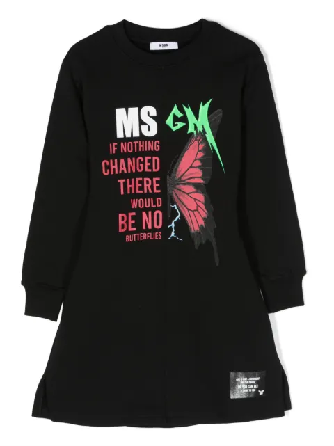 MSGM Kids logo-print cotton dress 