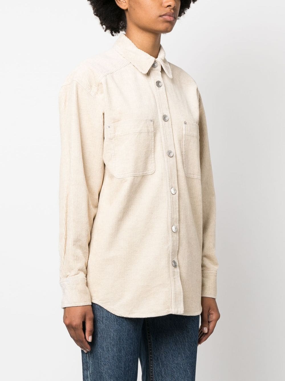 Shop Marant Etoile Randal Cotton Shirt In Neutrals