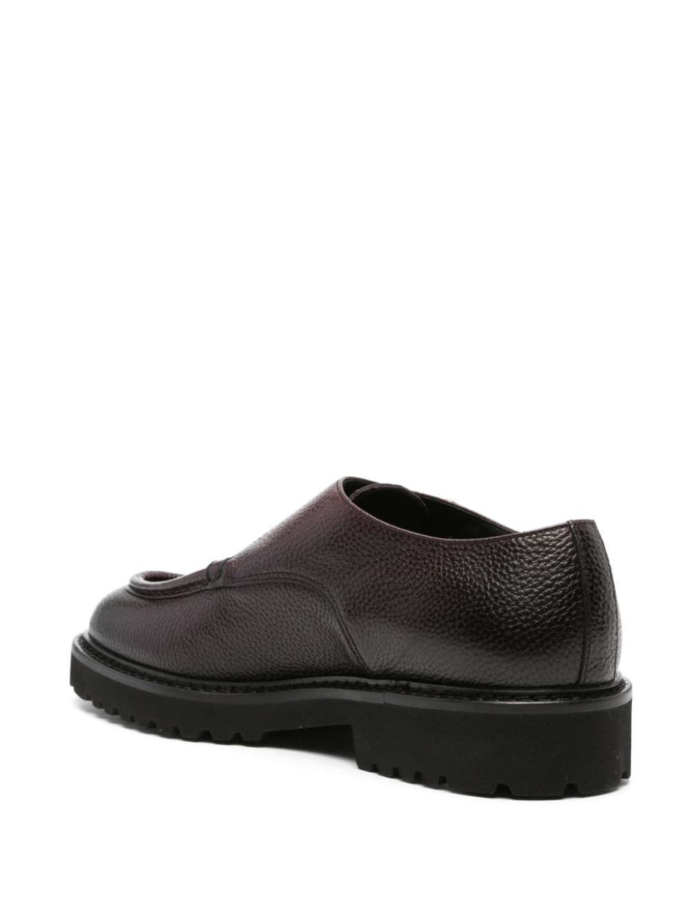 Doucal's buckle-fastening leather monk shoes Purple